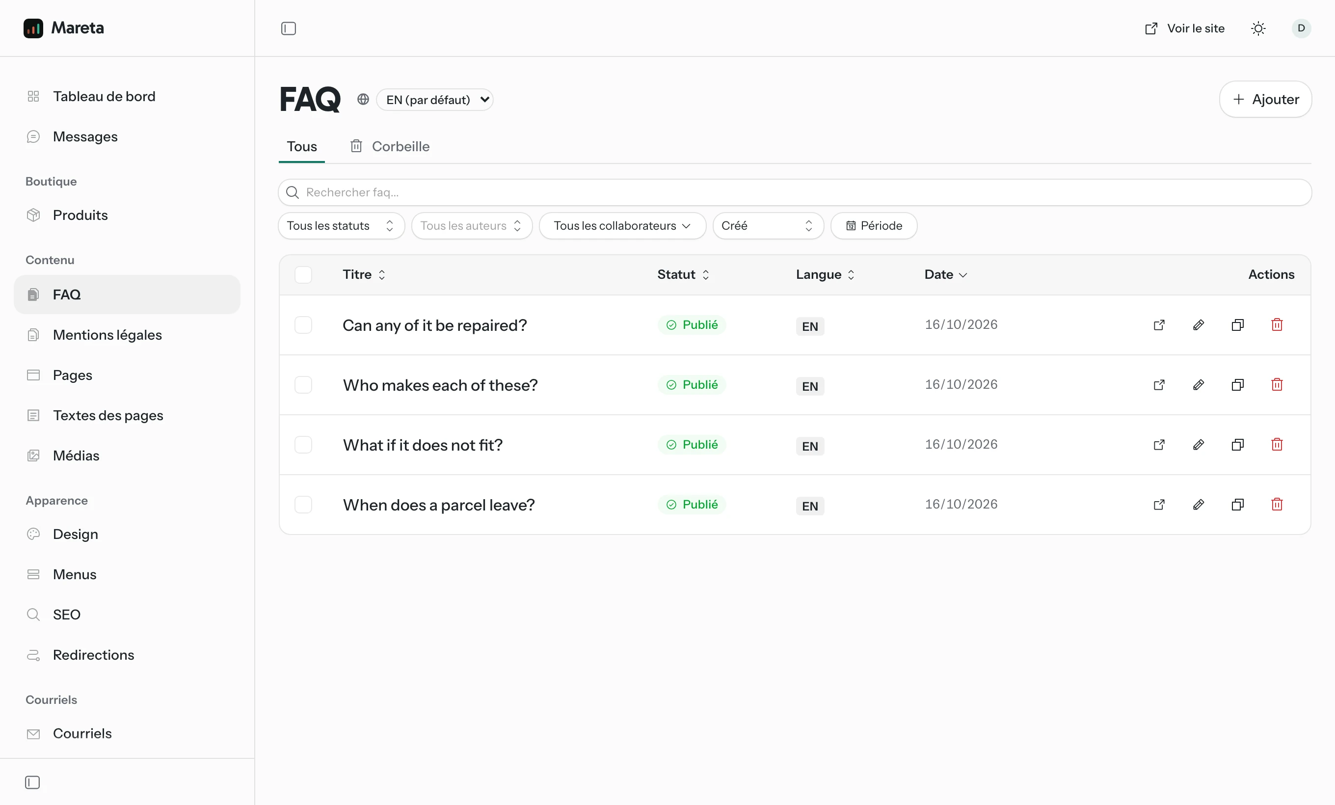 Back office EmDash de Nalu : La FAQ